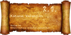 Katona Valentin névjegykártya